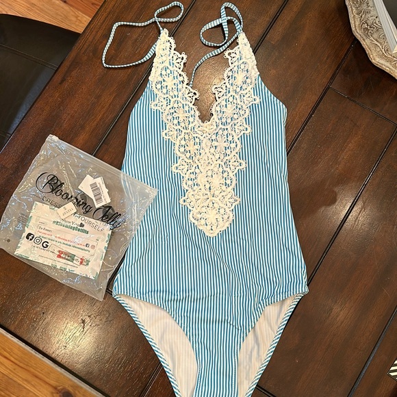 New In Bag Ladies Small Blue/White One Piece - Picture 1 of 7